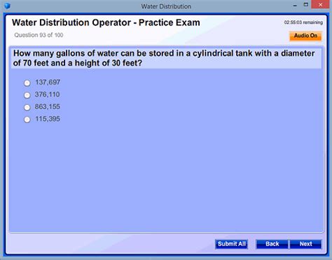 wqater bottle machinery practice test|water distribution practice test demo.